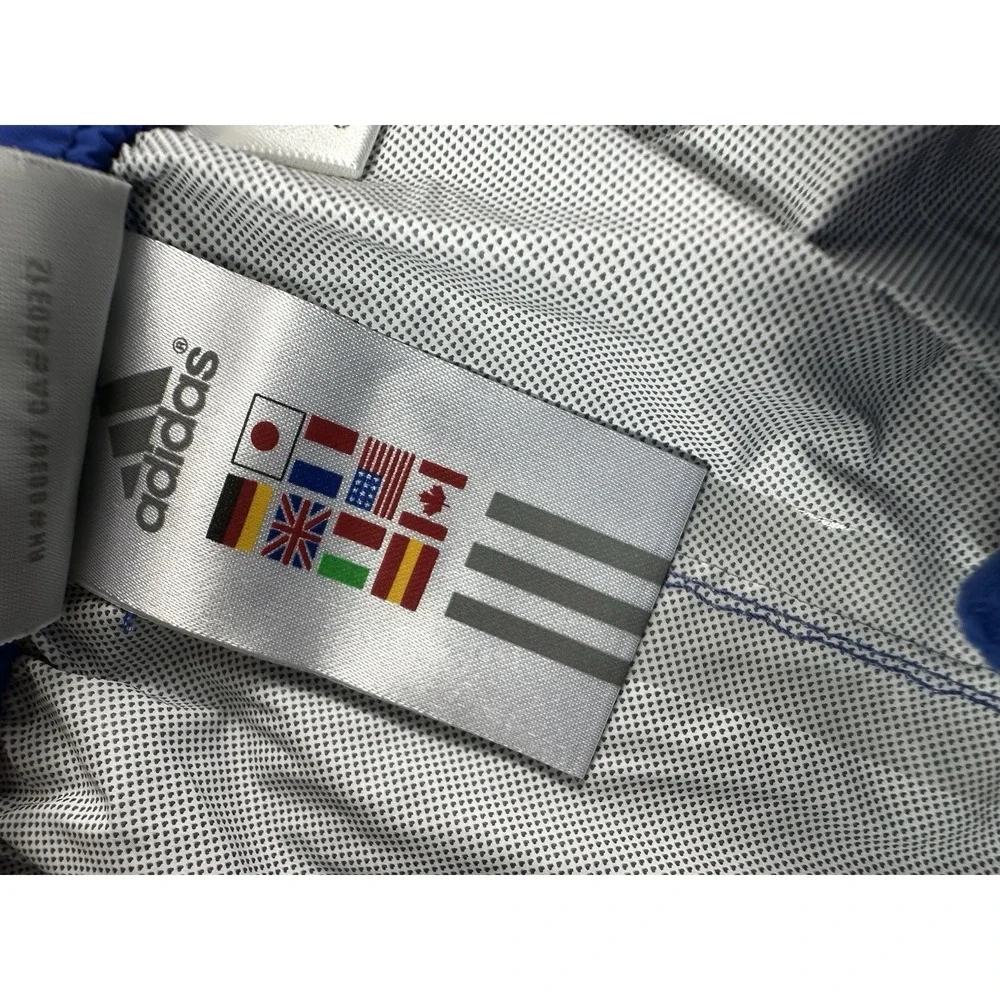 Adidas Blue 3 Striped VTG 2009 Mens Track Pant Zipper Ankle Size L NWT